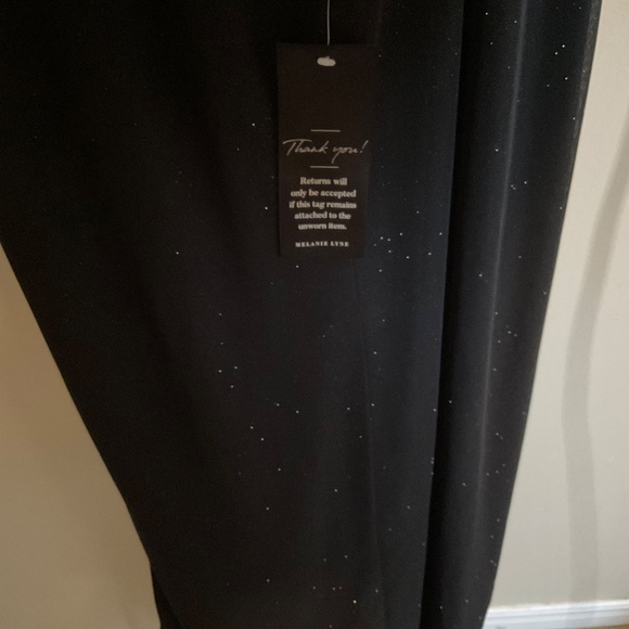 NWT Alex Evenings formal long dress black glitter sheer size 14. - Picture 8 of 10